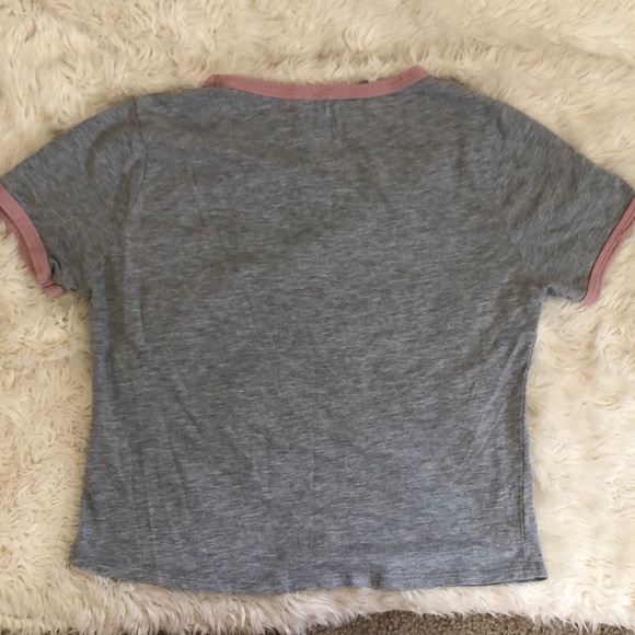 Grey and Pink Crop Top - Picture 2 of 4